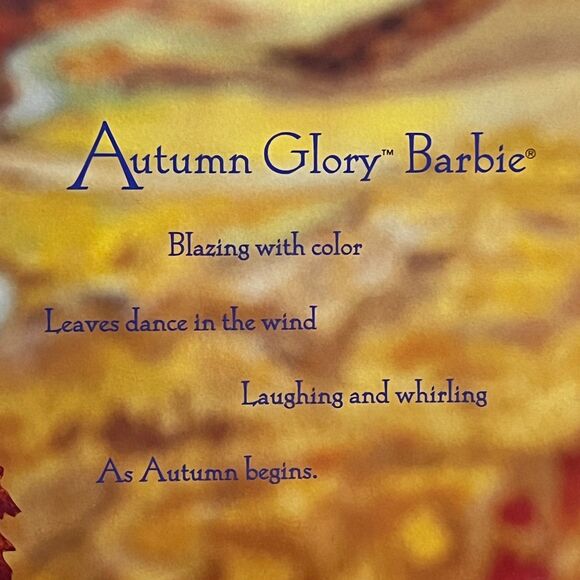 NIB! Mattel Autumn Glory Barbie Doll 1995 Enchanted Seasons Collection - Picture 3 of 15